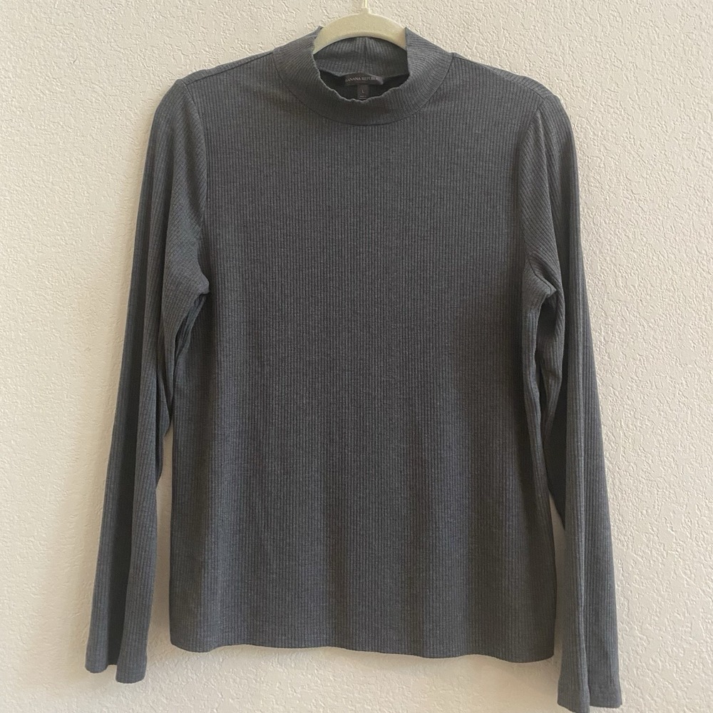 Banana Republic Dark Gray Mock Neck Long Sleeve‎ Sweater Women's Large